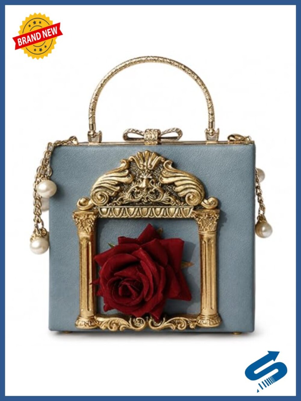 PU Faux Leather Evening Bag Clutch Crossbody Chain Handbag Formal Party Prom